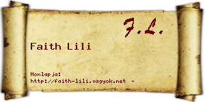 Faith Lili névjegykártya