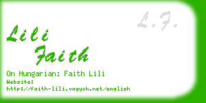 lili faith business card